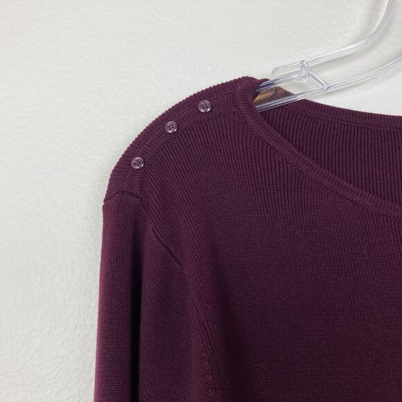 Geoffrey Beene Sport Women's Sweater Size L Burgundy Silk Blend - Picture 3 of 6